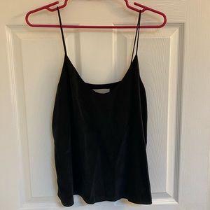 Everlane thin strap black silk top